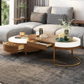 Ouezzane Nesting Coffee Table Set, With TV Stand, Oak-Weilai Concept-Oak-Coffee Table-Weilai Concept