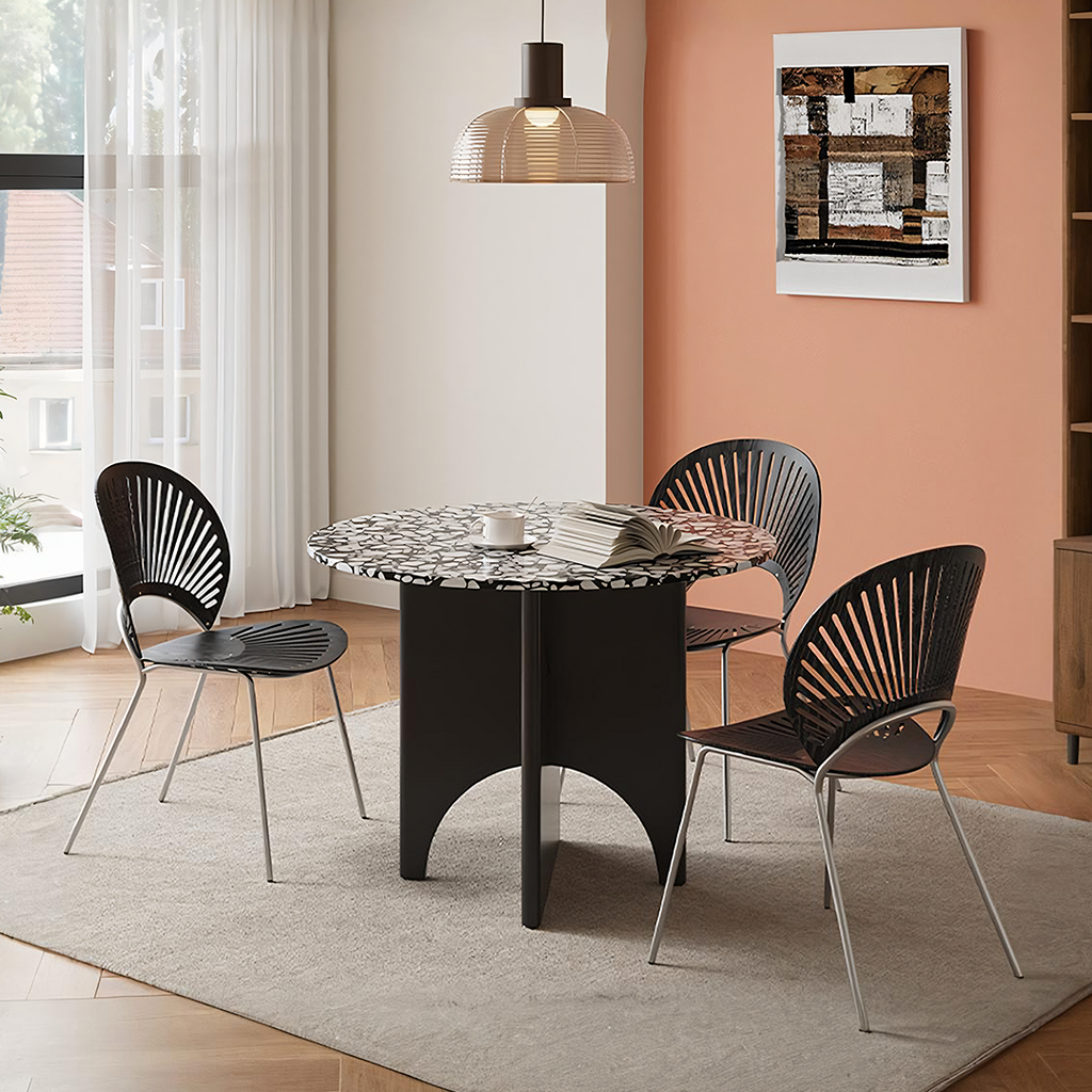 Oighrig Terrazzo Round Dining Table - dining table oak table