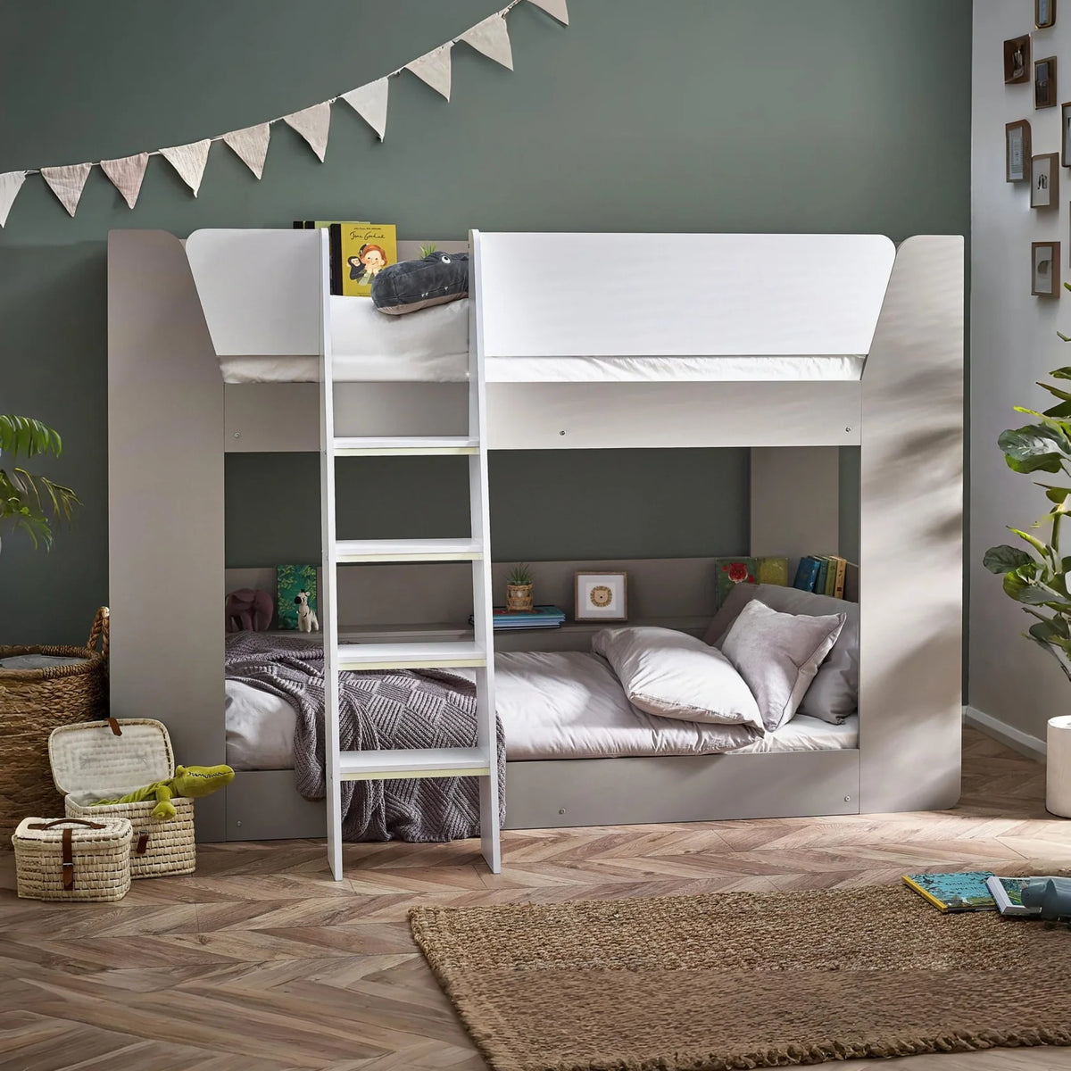 Parsec Bunk Bed Taupe & White iconic abode