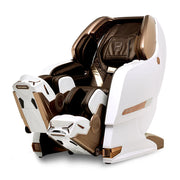 White and gold massage chair on a white background