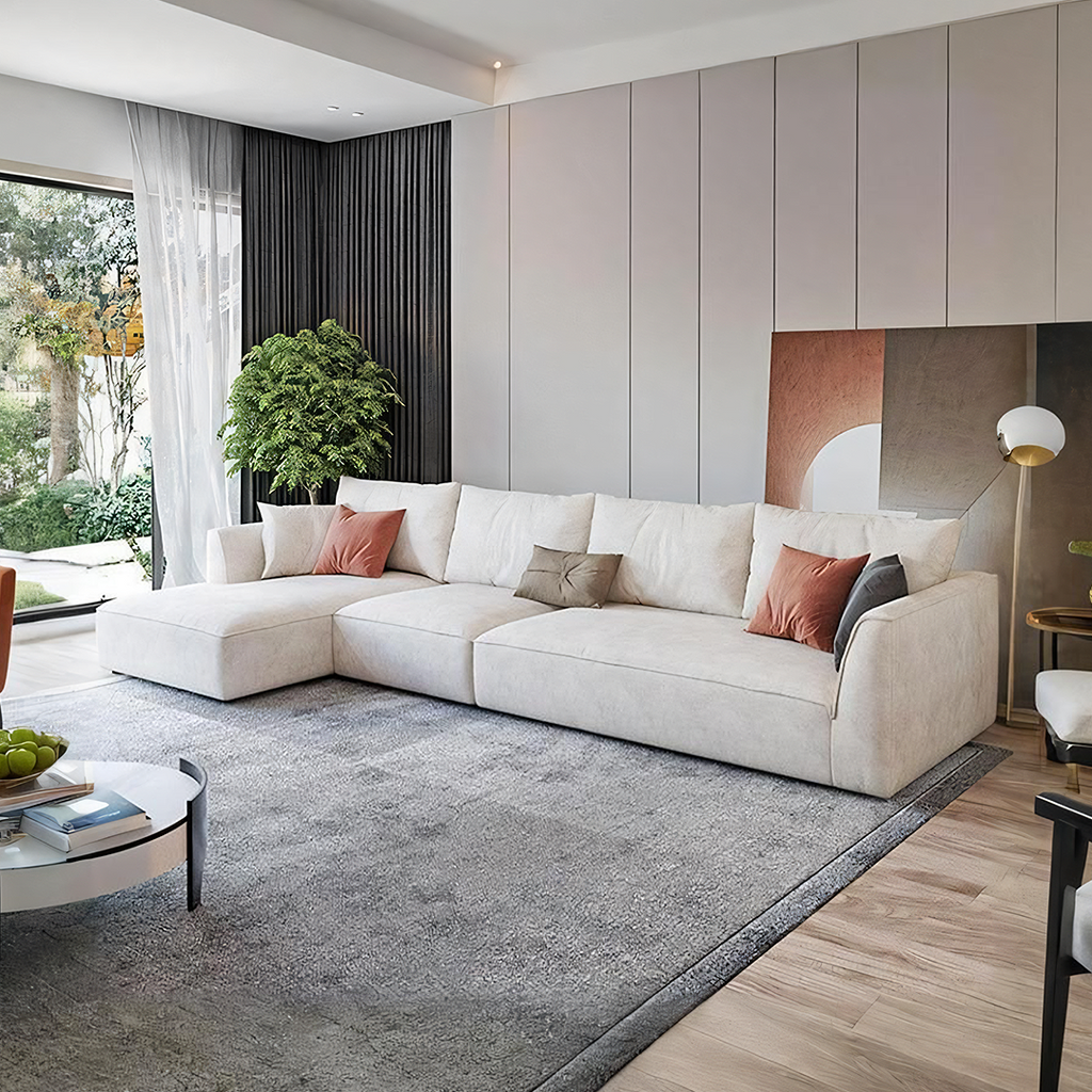 Dexter Three Seater Sofa, Modular Sofa, Leathaire, side view of black rattan corner sofa