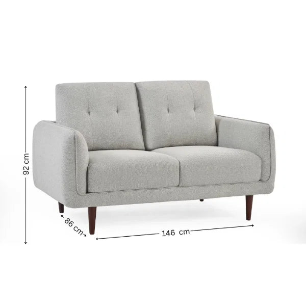 Remy 2  Seater Light Grey Fabric Sofa
