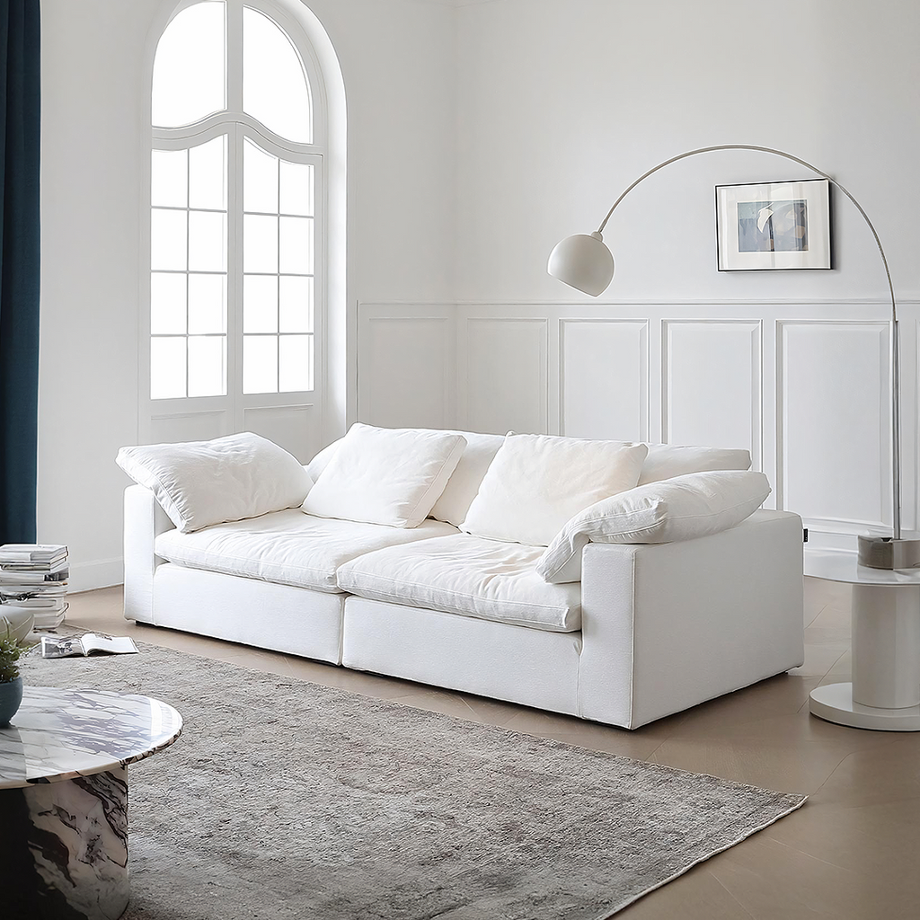Ransom Two Seater Sofa, Linen - oval dining table extension