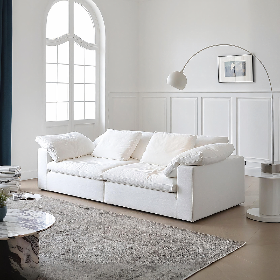 Ransom Two Seater Sofa, Linen - oval dining table extension