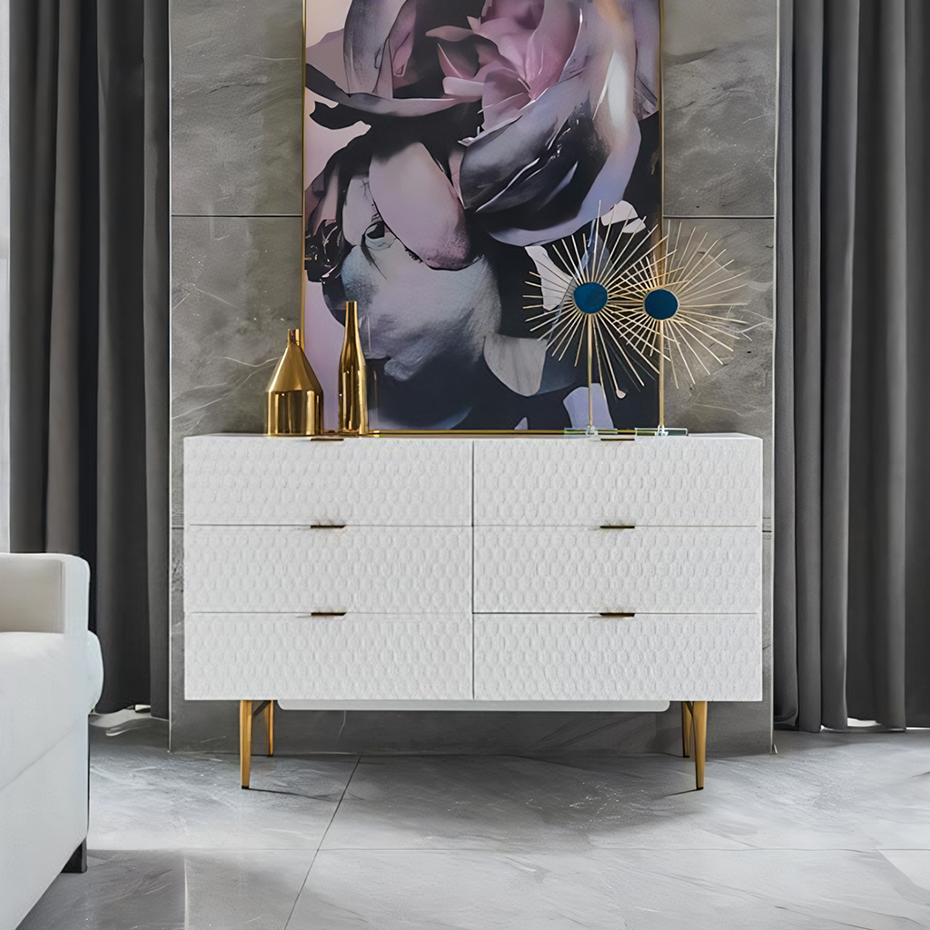 Rutland Sideboard, Gold & White - hallway sideboard