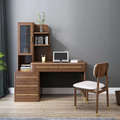 Office Desk With Side Storage, Rosewood & Gold - office desk chair cushion