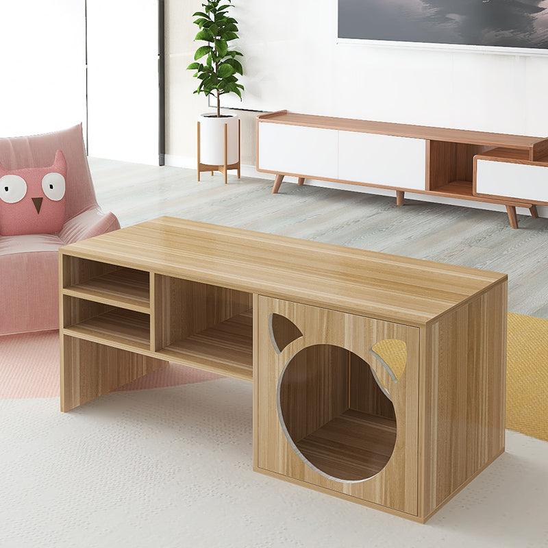 Marioni Coffee Table With Pet House, Wood-Weilai Concept-Weilai Concept