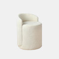 Nora Ottoman Footstool, White Boucle, Dressing Table Stool-Weilai Concept-White / Boucle-Weilai Concept
