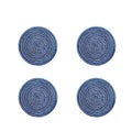 Round Braided Woven Placemats, Set of 4 Pieces-Weilai Concept-18cm-Blue*4-Weilai Concept