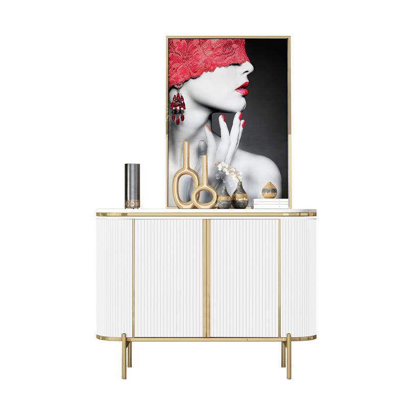 Elec Sideboard, Green & Gold with large black sideboard