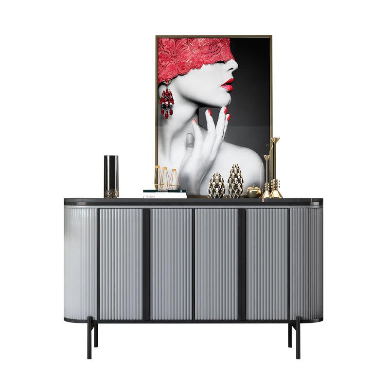 Elec Sideboard, Green & Gold with large white sideboard
