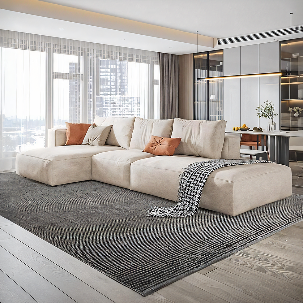 Detail view of Samona Three Seater, Four Seater Corner Sofa, Leathaire with corner sofa bed discount
