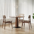 Seraphina Round Dining Table, Solid Wood - arm chair for dining table