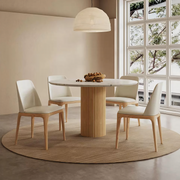 A Set of 2 Sienna Dining Chairs, White, side view of dining table and chairs marble