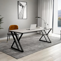 Simone Office Desk, Sintered Stone - office black desk