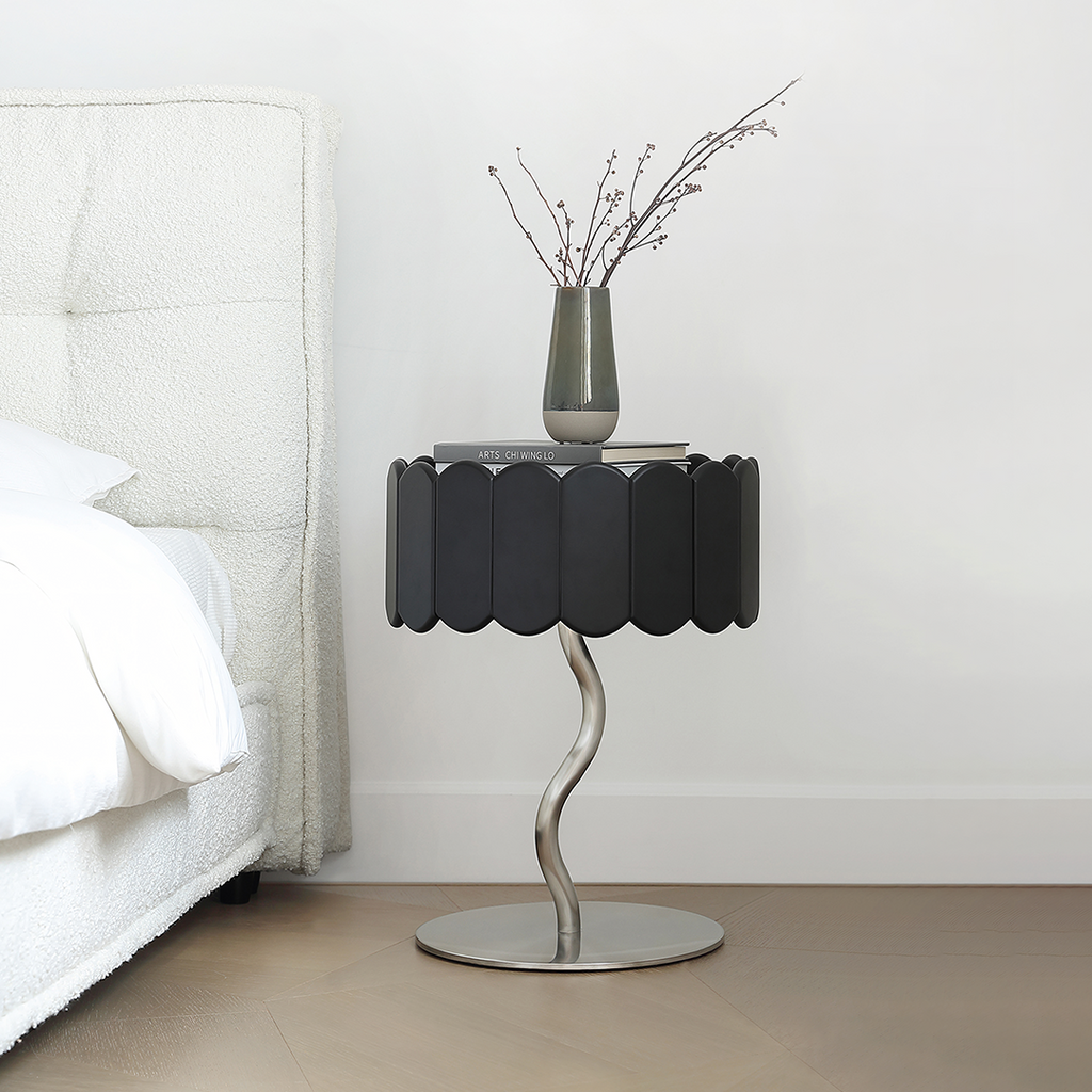 Sinclair Bedside Table, Black - space saver dining table