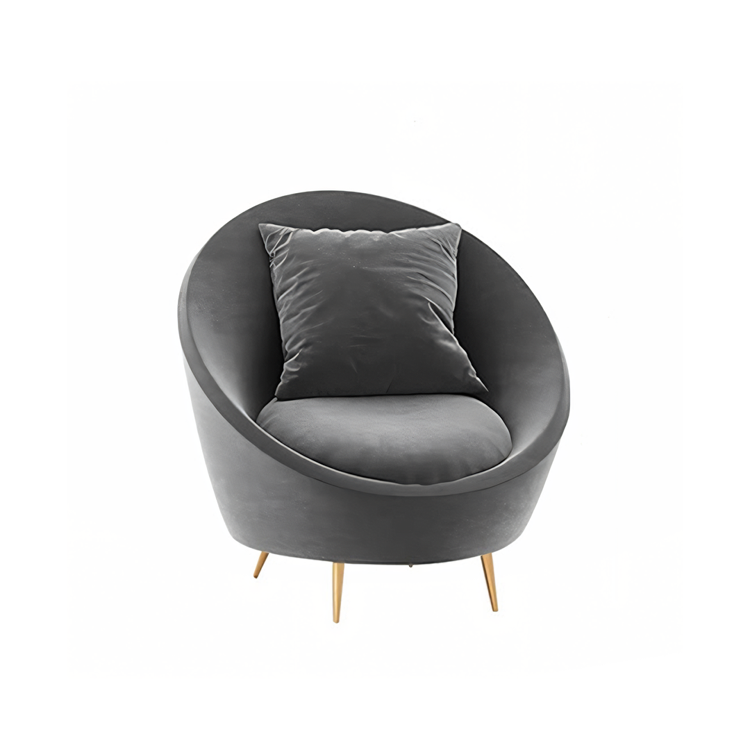 Slender Modern Armchair, Velvet For Clearance - curved sofa velvet