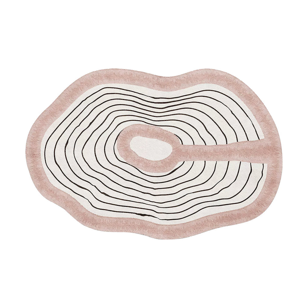 Nordic Pink Stripes Irregular Shape Rug, Various Style Available-A-120×160 cm-Weilai Concept