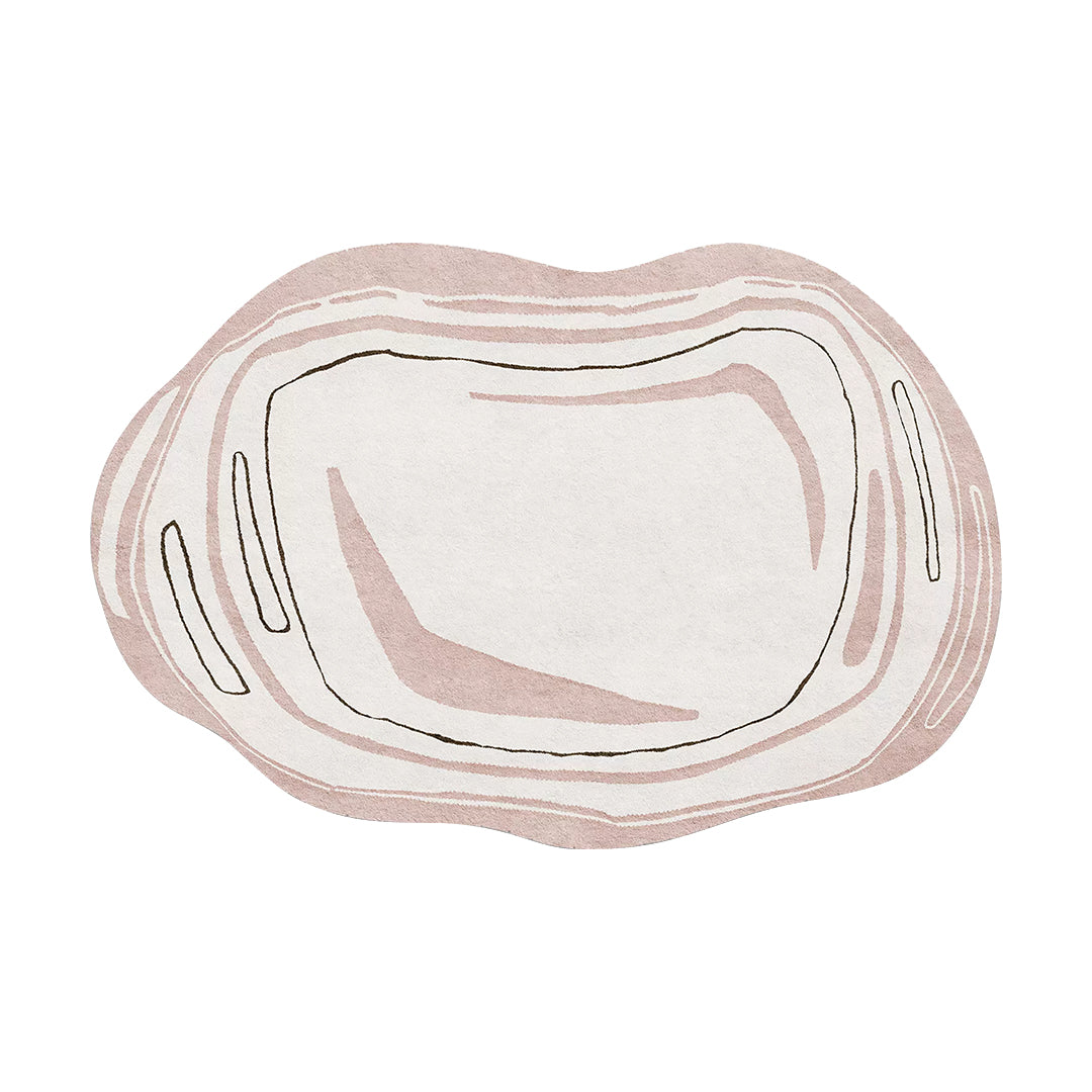 Nordic Pink Stripes Irregular Shape Rug, Various Style Available-C-120×160 cm-Weilai Concept