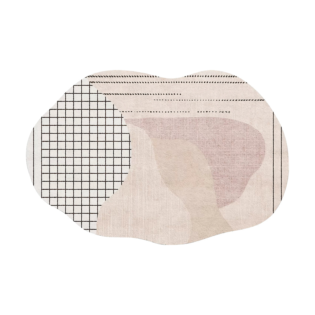 Nordic Pink Stripes Irregular Shape Rug, Various Style Available-D-120×160 cm-Weilai Concept