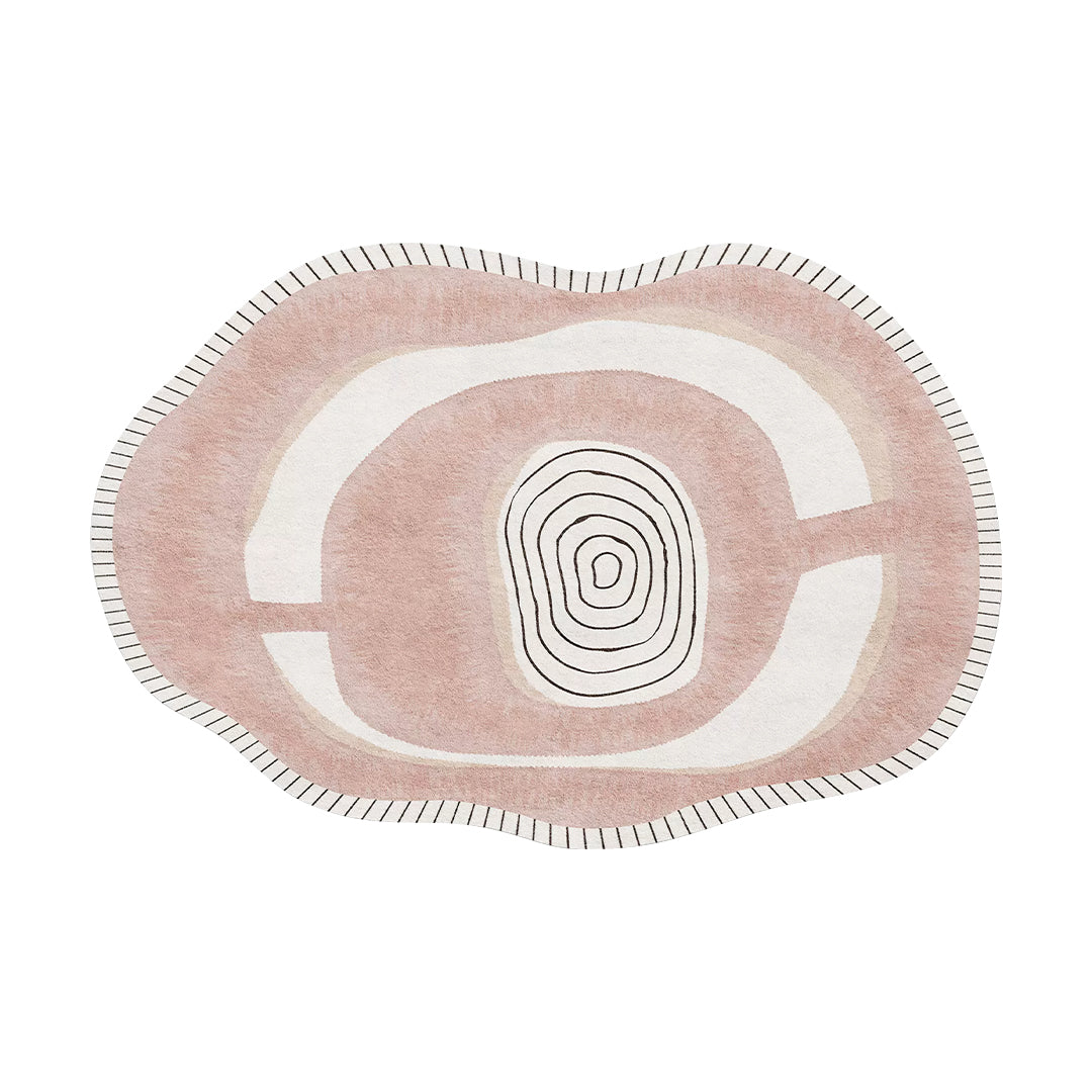 Nordic Pink Stripes Irregular Shape Rug, Various Style Available-E-120×160 cm-Weilai Concept