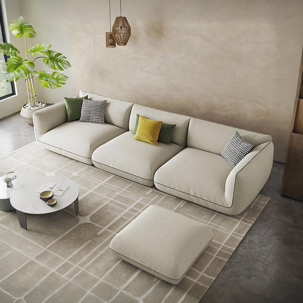 TOFU Agnes Three Seater Sofa, Modular Sofa, Suede-Weilai Concept-Weilai Concept
