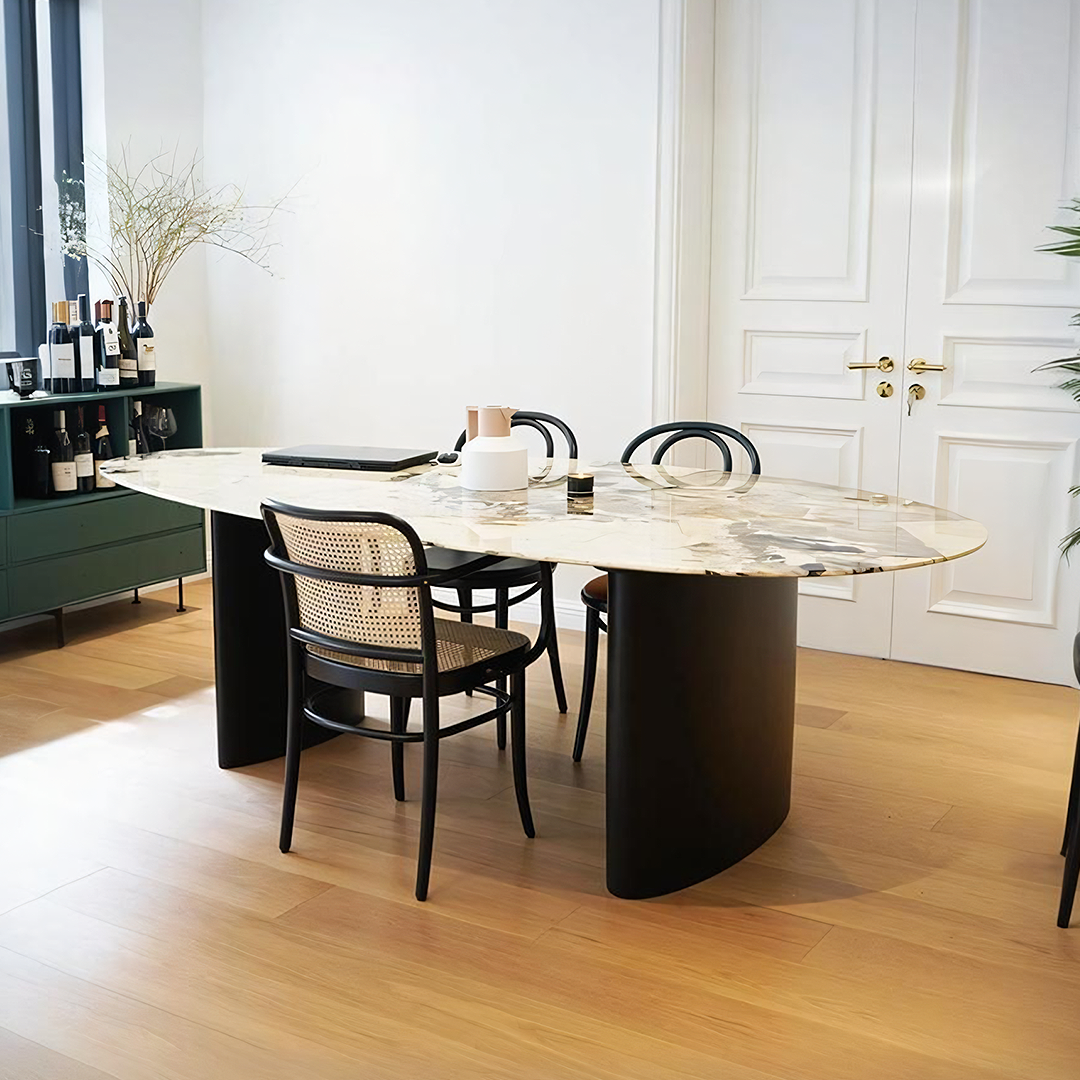 Tambo Dining Table, Pebble Shape, Sintered Stone - dining room tables