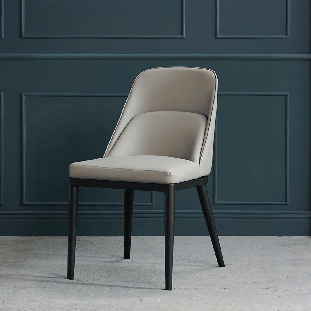 Thelma Dining Chair, Italian Design, side view of dining table with bench