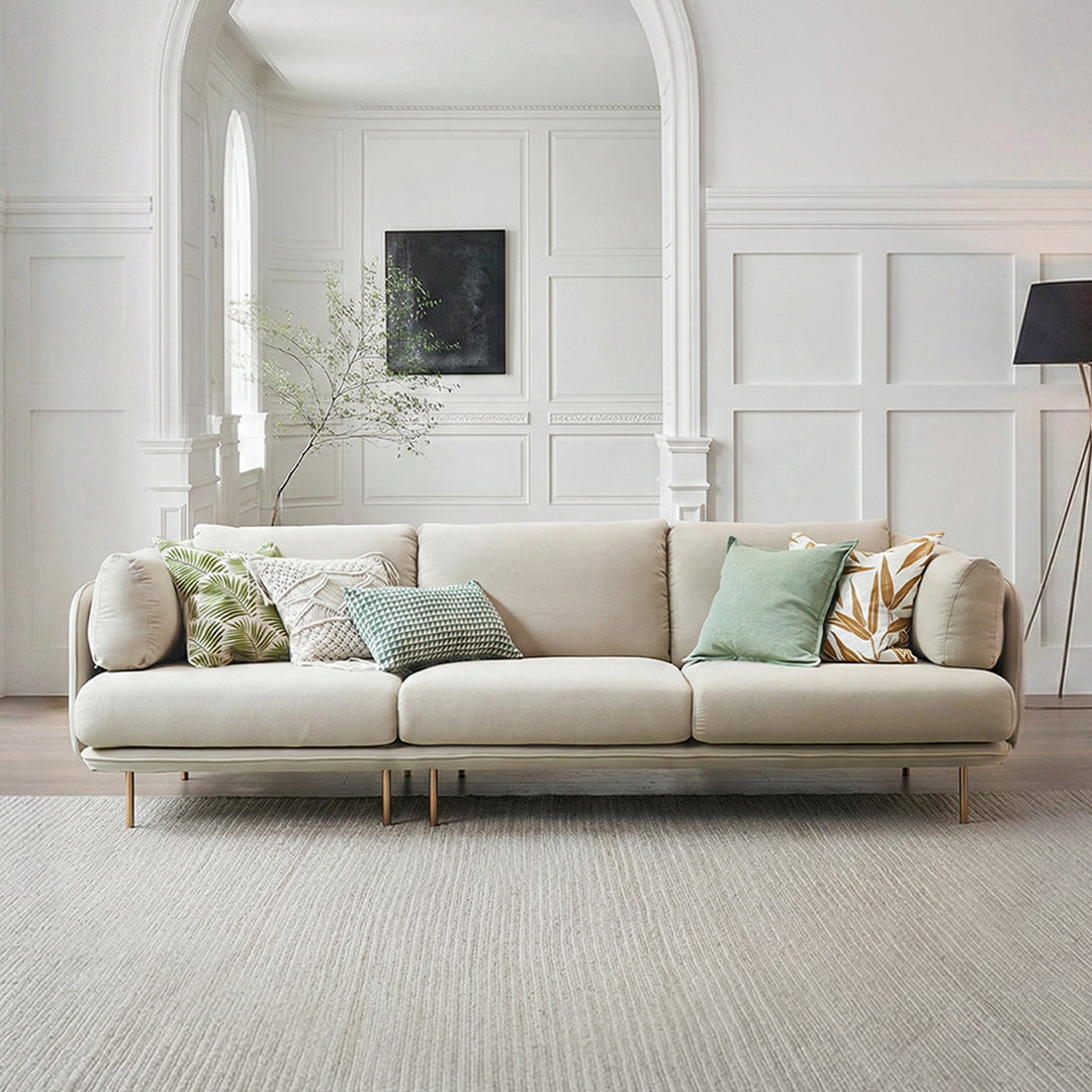 Two Seater, Three Seater, Modular Sofa, Off-White Cotton Linen - beige corner sofa