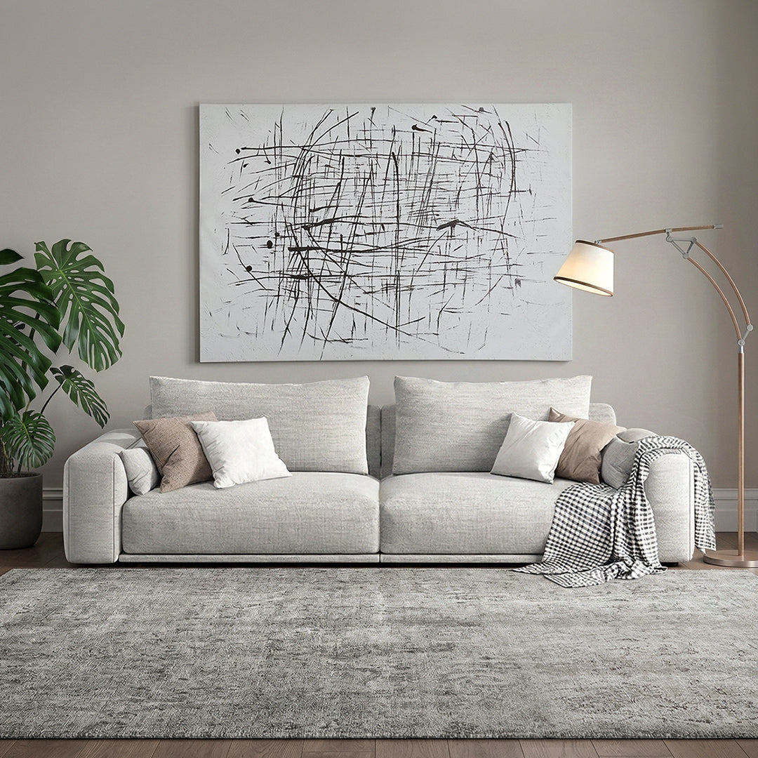 Frances Two Seater Sofa, Cotton Linen - corner sofas grey