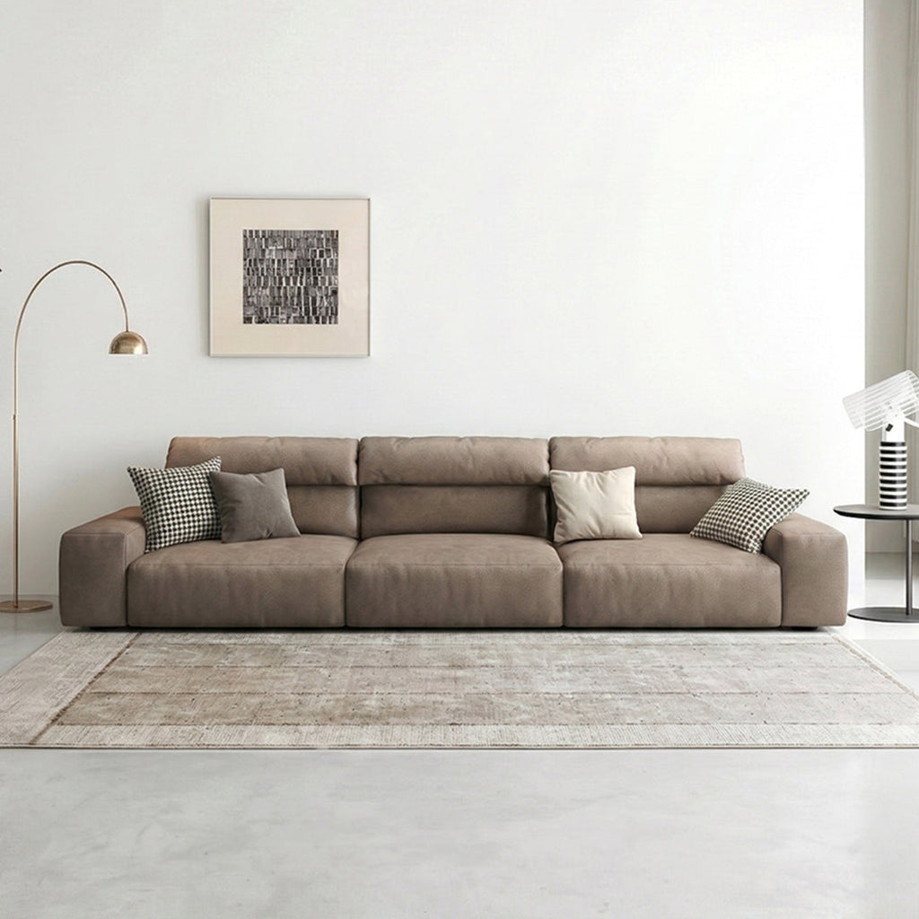 Montgomery Three Seater / Four Seater Corner Sofa, Leathaire - taupe corner sofa