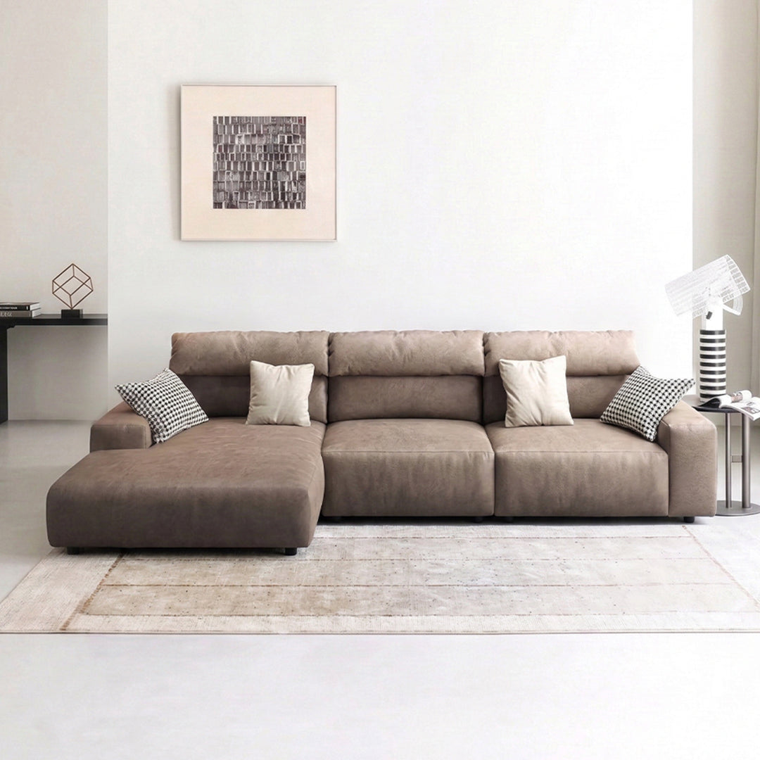 Montgomery Three Seater / Four Seater Corner Sofa, Leathaire, side view of tignes corner sofa with storage
