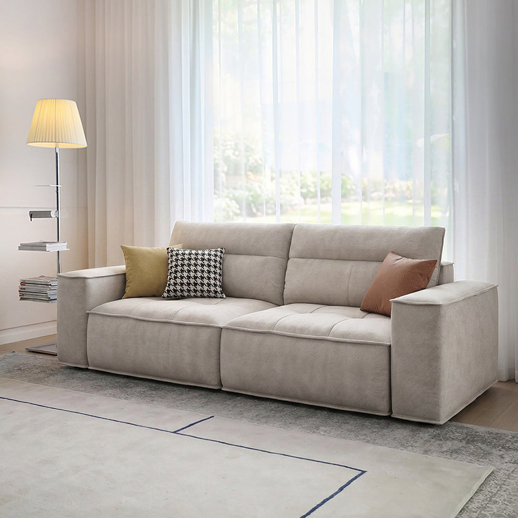 Lou Two Seater, Three Seater, Four Seater, Five Seater Sofa, Corner Sofa, Leathaire, side view of brown corner sofa bed