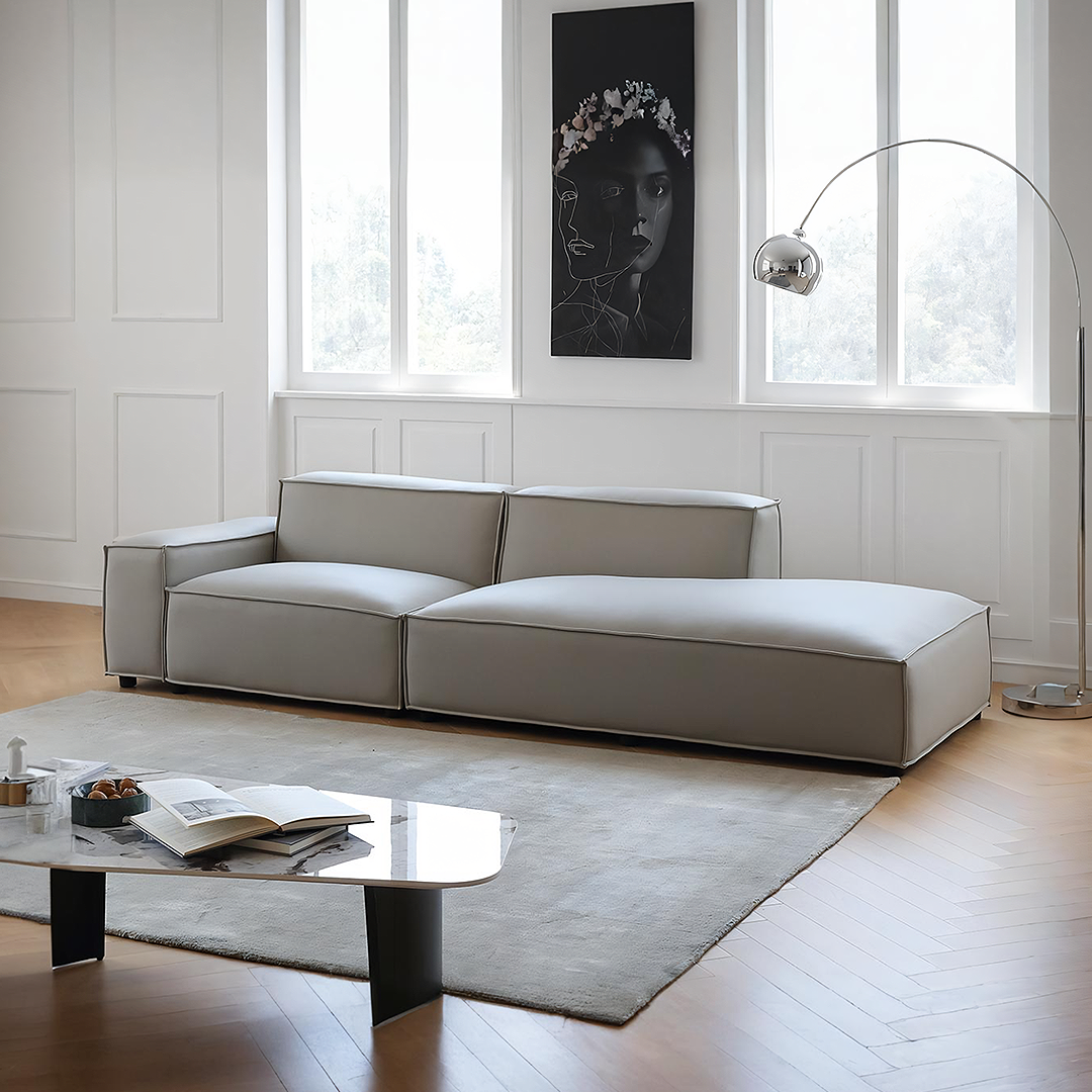 Valdemar Three Seater, Four Seater, Corner Sofa, Leathaire, side view of second hand corner sofas for