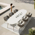 Vallee Rattan Outdoor Dining Table Set, Table With Six Dining Chairs - three seater sofa bed