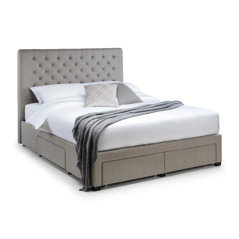 Wilton 4 Drawer bed - Grey Linen Iconic abode