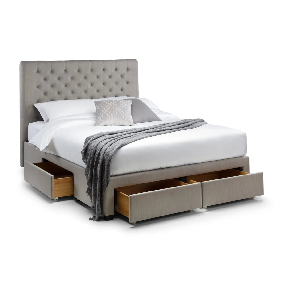 Wilton 4 Drawer bed - Grey Linen Iconic abode