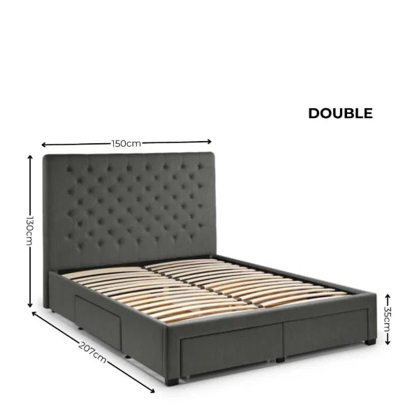 Wilton Deep Button 4 Drawer Bed
