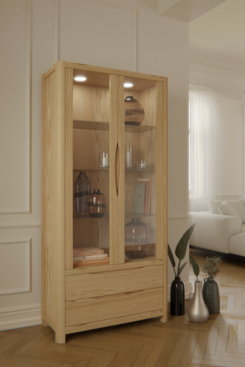 Stockholm 2 Door 2 Drawer Display Cabinet