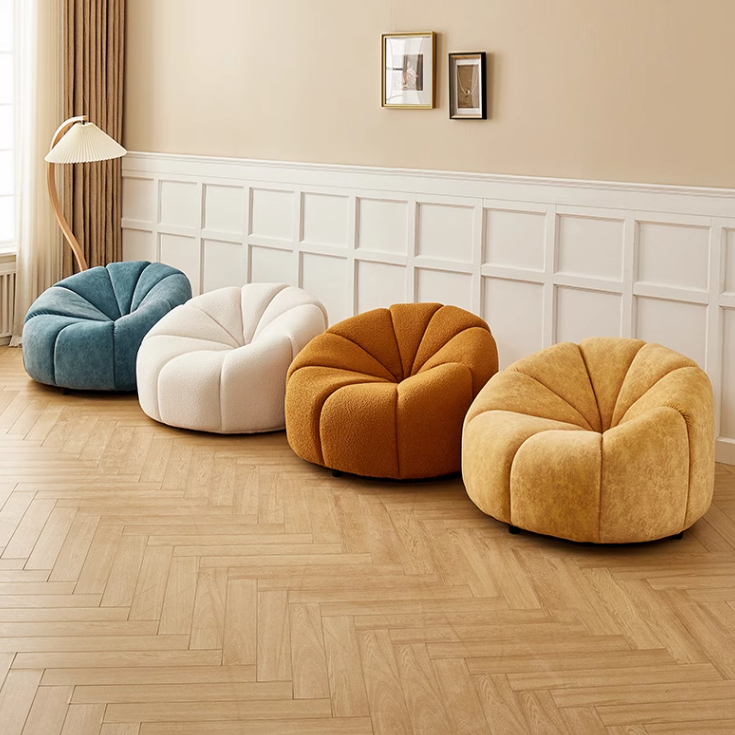 Arsav Pumpkin Armchair, White Boucle-Sofas-Weilai Concept-Weilai Concept