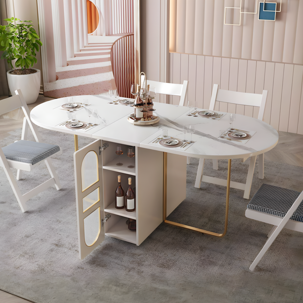 Detail view of Weilai Concept Signature Folding Dining Chair For Clearance with fold up dining table and chairs