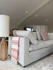 Santorini Sofa Grey Large Corner with Footstool