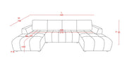 Shanghai Luxury Grey U Shape Corner Sofabed