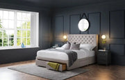Wilton 4 Drawer 180cm Superking Bed - Grey Linen Iconic abode