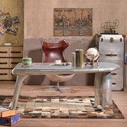 A3 Aviator Egg chair, Brown Leather, Aluminium-Weilai Concept-Weilai Concept