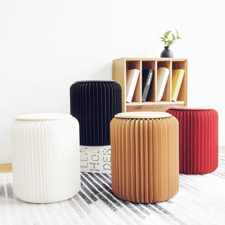 Accordion Classic Stool, Kraft Paper-Weilai Concept-Weilai Concept