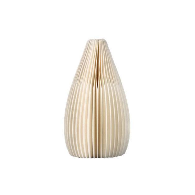 Accordion Vase, Kraft Paper-Weilai Concept-White-Shape 2-18CM-Weilai Concept