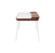 Brannan Office Desk, Wood, side view of office desk chairs no wheels
