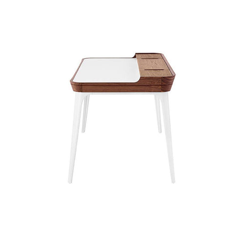 Brannan Office Desk, Wood, side view of office desk chairs no wheels