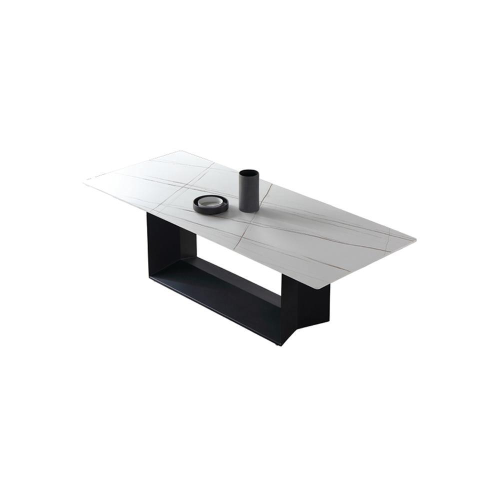 Detail view of Alme Dining Table, Black Base with round kitchen dining table sets